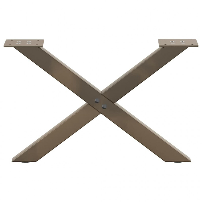 Nogi do stolika kawowego w kształcie litery X 2 szt. Naturalna stal 50x(30-31) cm Stal