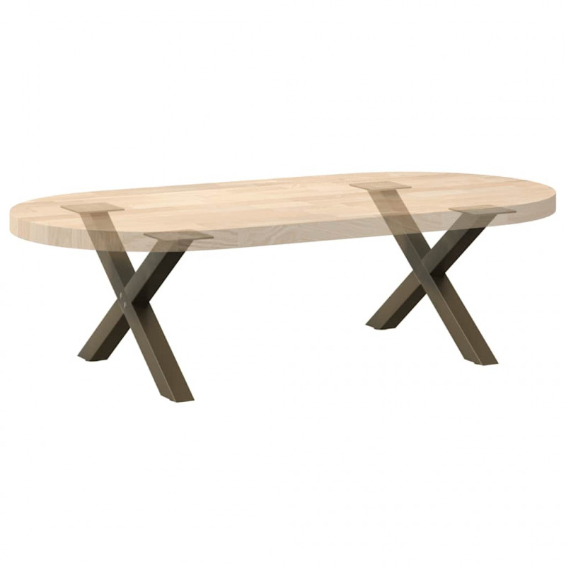 Nogi do stolika kawowego w kształcie litery X 2 szt. Naturalna stal 50x(30-31) cm Stal