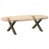 Nogi do stolika kawowego w kształcie litery X 2 szt. Naturalna stal 50x(30-31) cm Stal