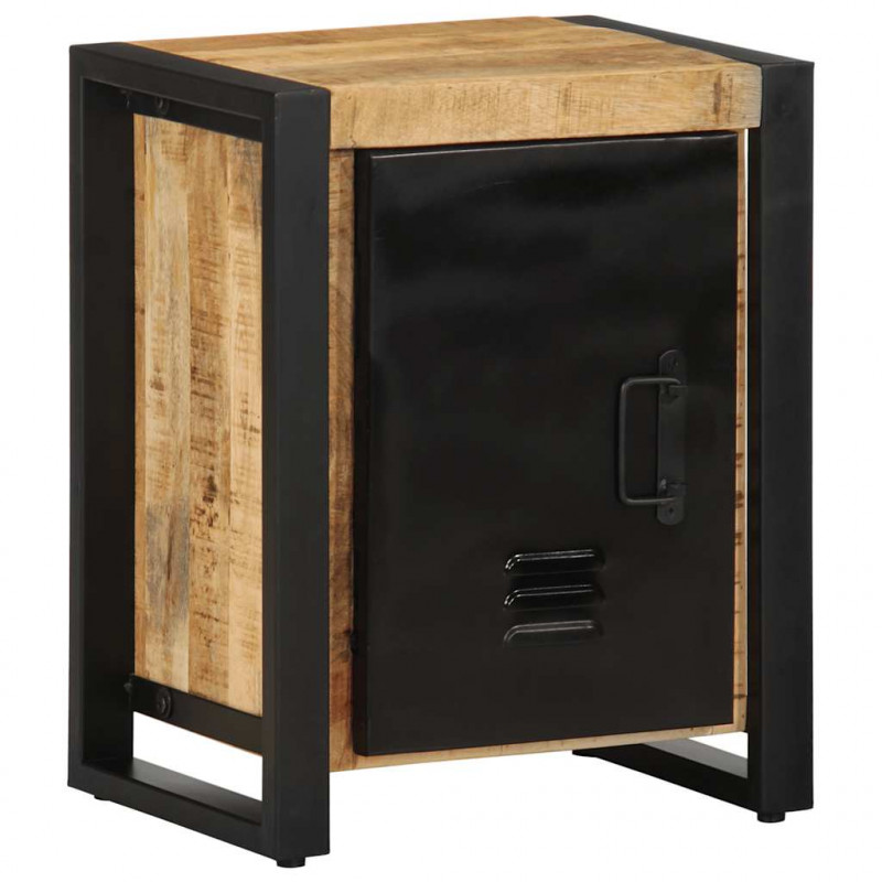 Szafka nocna, 40 x 30 x 51 cm, surowe drewno mango