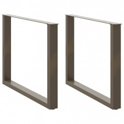 Nogi do stołu jadalnego w kształcie litery U 2 szt. Naturalna stal 100x(72-73) cm Stal