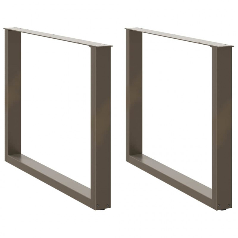 Nogi do stołu jadalnego w kształcie litery U 2 szt. Naturalna stal 100x(72-73) cm Stal