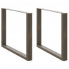 Nogi do stołu jadalnego w kształcie litery U 2 szt. Naturalna stal 100x(72-73) cm Stal