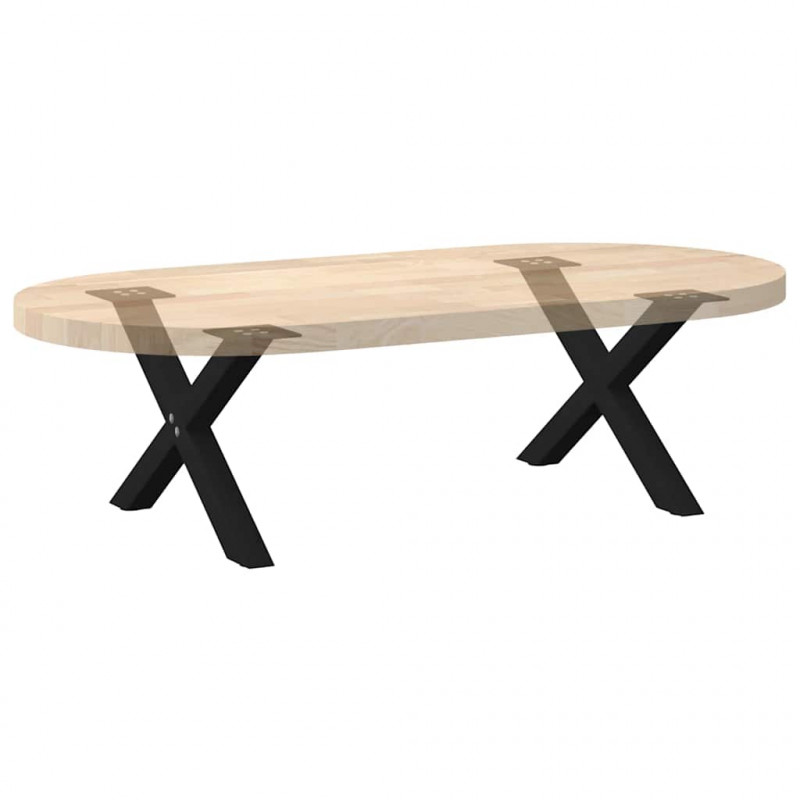 Nogi do stolika kawowego w kształcie litery X 2 szt. Czarne 60x(30-31) cm Stal