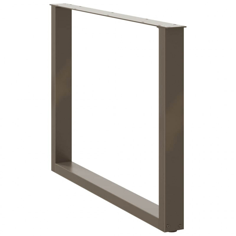 Nogi do stołu jadalnego w kształcie litery U 2 szt. Naturalna stal 100x(72-73) cm Stal