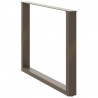 Nogi do stołu jadalnego w kształcie litery U 2 szt. Naturalna stal 100x(72-73) cm Stal
