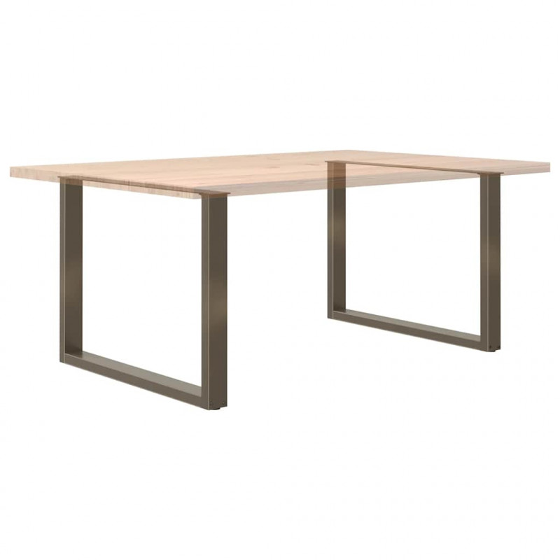 Nogi do stołu jadalnego w kształcie litery U 2 szt. Naturalna stal 100x(72-73) cm Stal