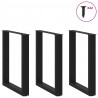 Nogi do stołu jadalnego w kształcie litery U 3 szt. Czarne 70x(72-73) cm Stal