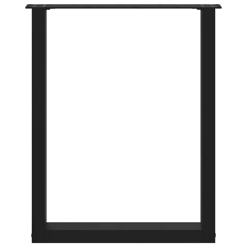 Nogi do stołu jadalnego w kształcie litery U 3 szt. Czarne 70x(72-73) cm Stal