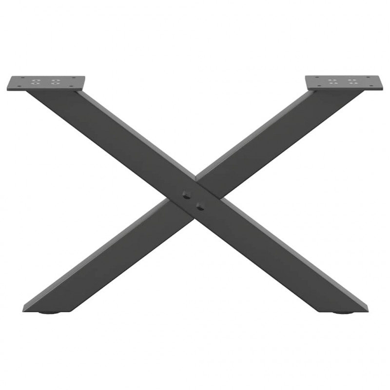 Nogi do stolika kawowego w kształcie litery X 2 szt. Antracyt 60x(30-31) cm Stal