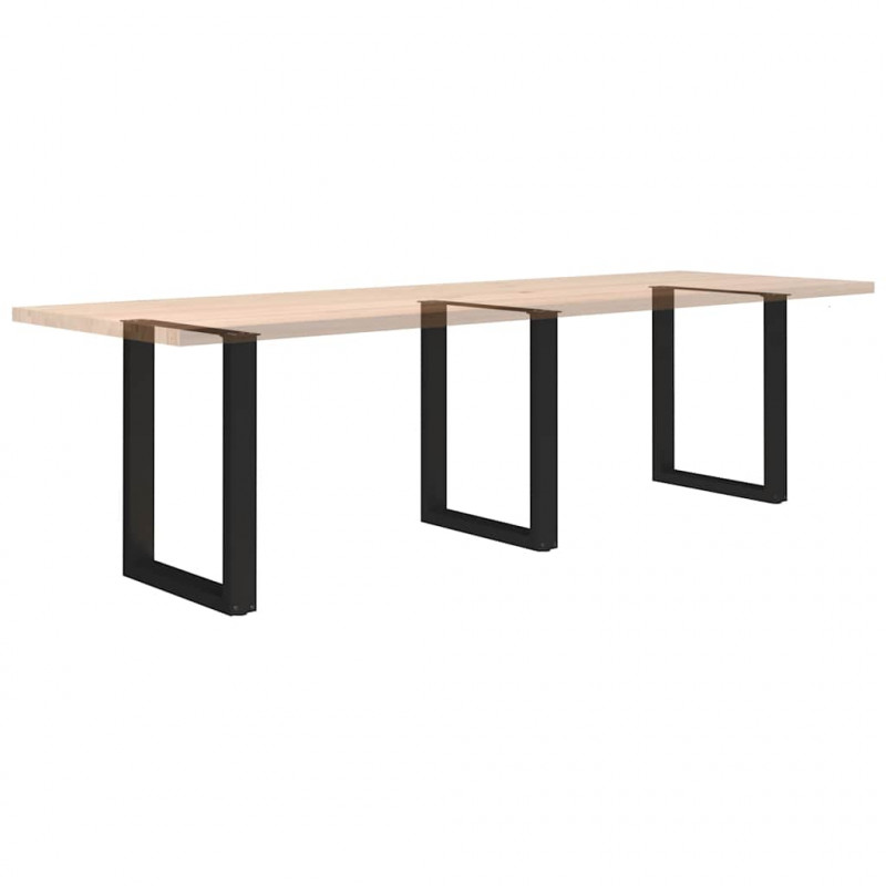 Nogi do stołu jadalnego w kształcie litery U 3 szt. Czarne 70x(72-73) cm Stal