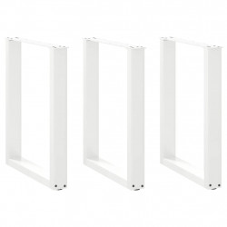 Nogi do stołu jadalnego w kształcie litery U 3 szt. Białe 70x(72-73) cm Stal