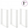 Nogi do stołu jadalnego w kształcie litery U 3 szt. Białe 70x(72-73) cm Stal