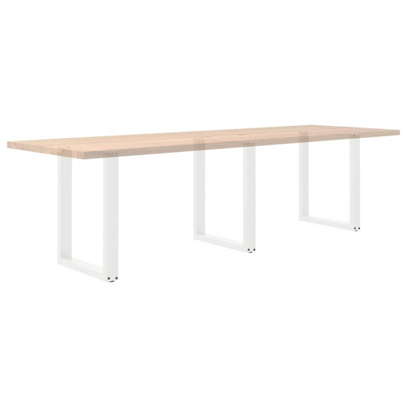 Nogi do stołu jadalnego w kształcie litery U 3 szt. Białe 70x(72-73) cm Stal