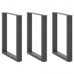 Nogi do stołu jadalnego w kształcie litery U 3 szt. Antracyt 70x(72-73) cm Stal