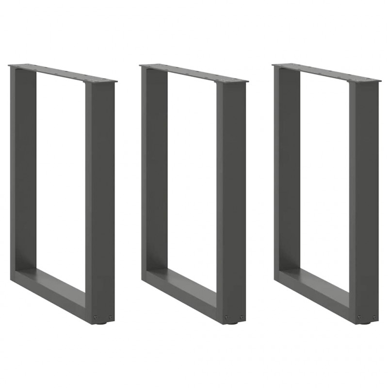Nogi do stołu jadalnego w kształcie litery U 3 szt. Antracyt 70x(72-73) cm Stal
