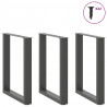 Nogi do stołu jadalnego w kształcie litery U 3 szt. Antracyt 70x(72-73) cm Stal