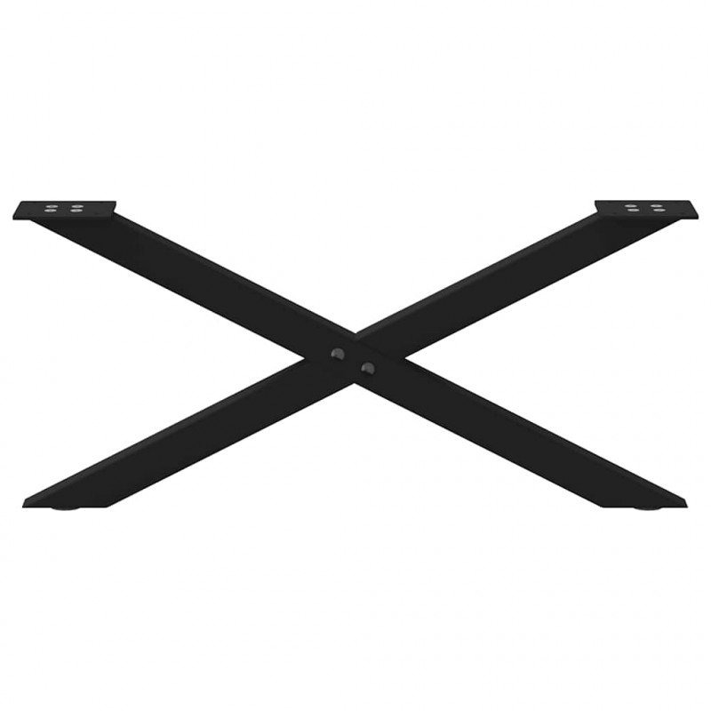 Nogi do stolika kawowego w kształcie litery X 2 szt. Czarne 70x(30-31) cm Stal