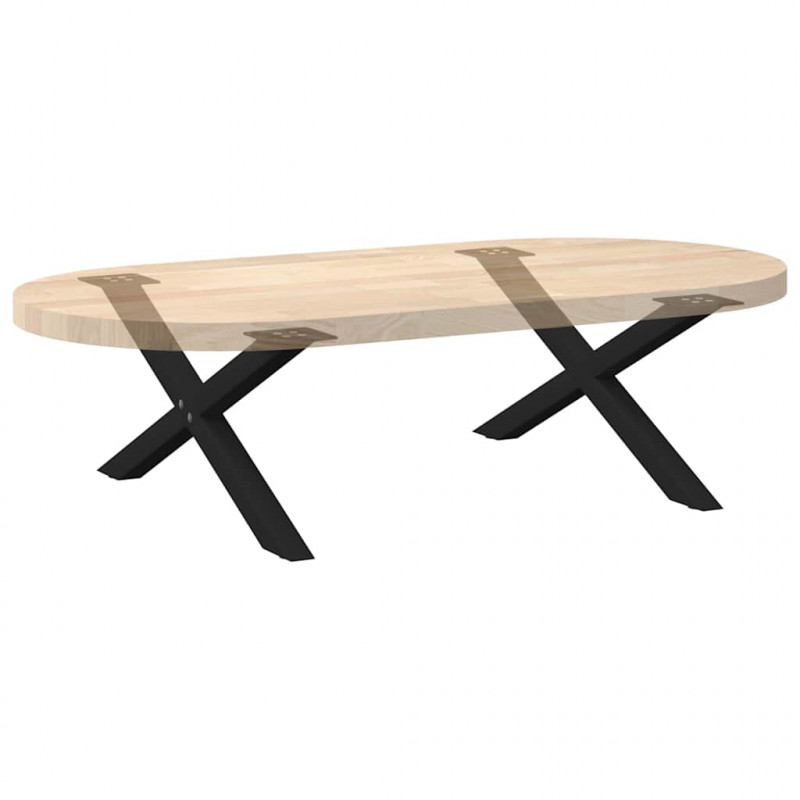 Nogi do stolika kawowego w kształcie litery X 2 szt. Czarne 70x(30-31) cm Stal