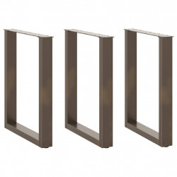 Nogi do stołu jadalnego w kształcie litery U 3 szt. Naturalna stal 70x(72-73) cm Stal