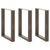 Nogi do stołu jadalnego w kształcie litery U 3 szt. Naturalna stal 70x(72-73) cm Stal