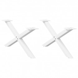 Nogi do stolika kawowego w kształcie litery X 2 szt. Białe 70x(30-31) cm Stal