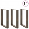 Nogi do stołu jadalnego w kształcie litery U 3 szt. Naturalna stal 70x(72-73) cm Stal