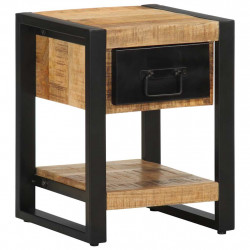 Szafka nocna, 35x34x45 cm, surowe drewno mango