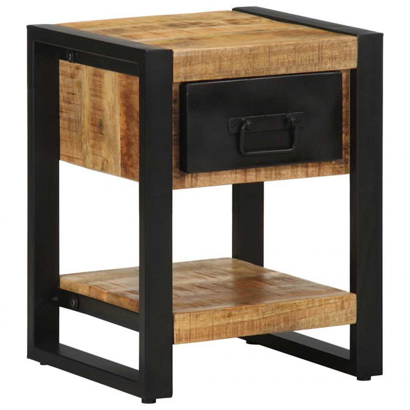 Szafka nocna, 35x34x45 cm, surowe drewno mango