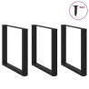 Nogi do stołu jadalnego w kształcie litery U 3 szt. Czarne 80x(72-73) cm Stal