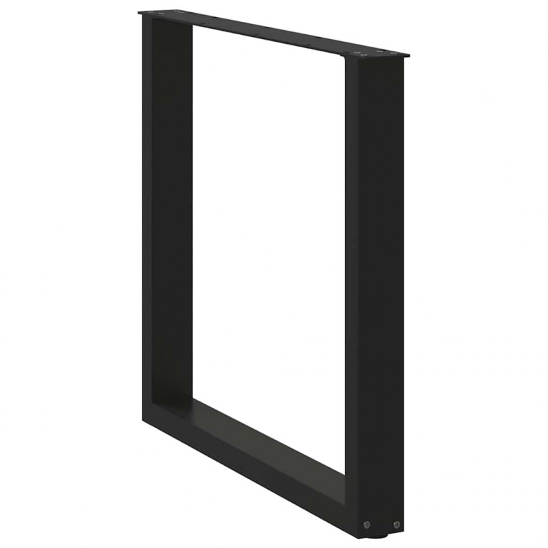 Nogi do stołu jadalnego w kształcie litery U 3 szt. Czarne 80x(72-73) cm Stal