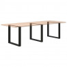 Nogi do stołu jadalnego w kształcie litery U 3 szt. Czarne 80x(72-73) cm Stal