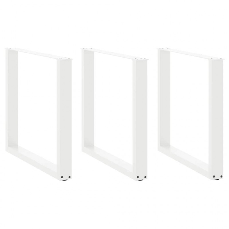 Nogi do stołu jadalnego w kształcie litery U 3 szt. Białe 80x(72-73) cm Stal