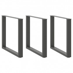 Nogi do stołu jadalnego w kształcie litery U 3 szt. Antracyt 80x(72-73) cm Stal