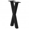 Nogi do stolika kawowego w kształcie litery X 2 szt. Czarne 28x(42-43) cm Stal