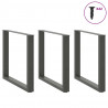 Nogi do stołu jadalnego w kształcie litery U 3 szt. Antracyt 80x(72-73) cm Stal