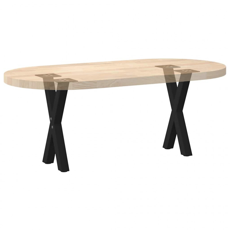 Nogi do stolika kawowego w kształcie litery X 2 szt. Czarne 28x(42-43) cm Stal