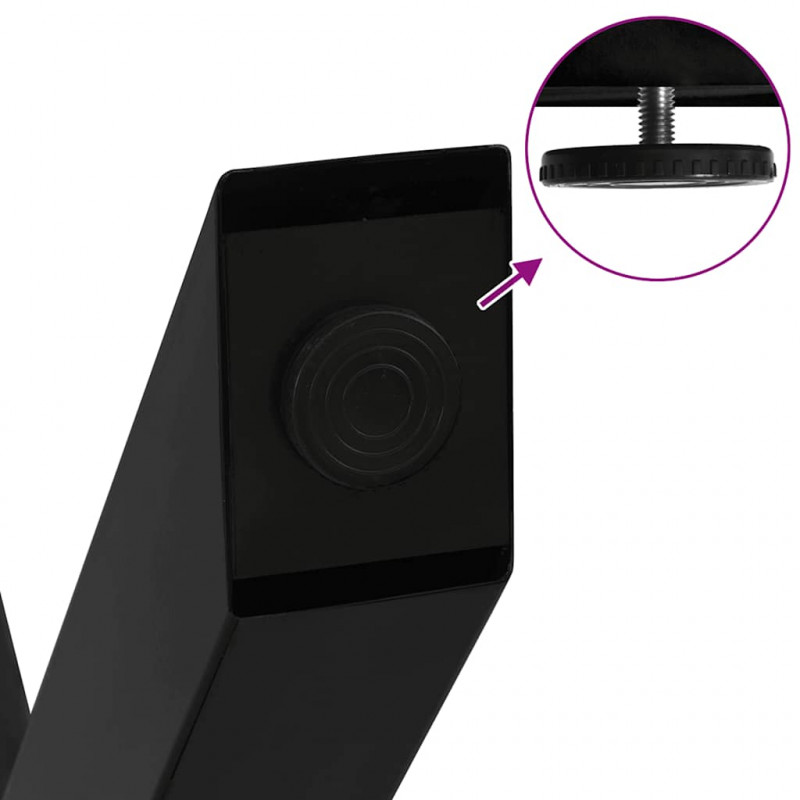 Nogi do stolika kawowego w kształcie litery X 2 szt. Czarne 28x(42-43) cm Stal