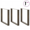 Nogi do stołu jadalnego w kształcie litery U 3 szt. Naturalna stal 80x(72-73) cm Stal