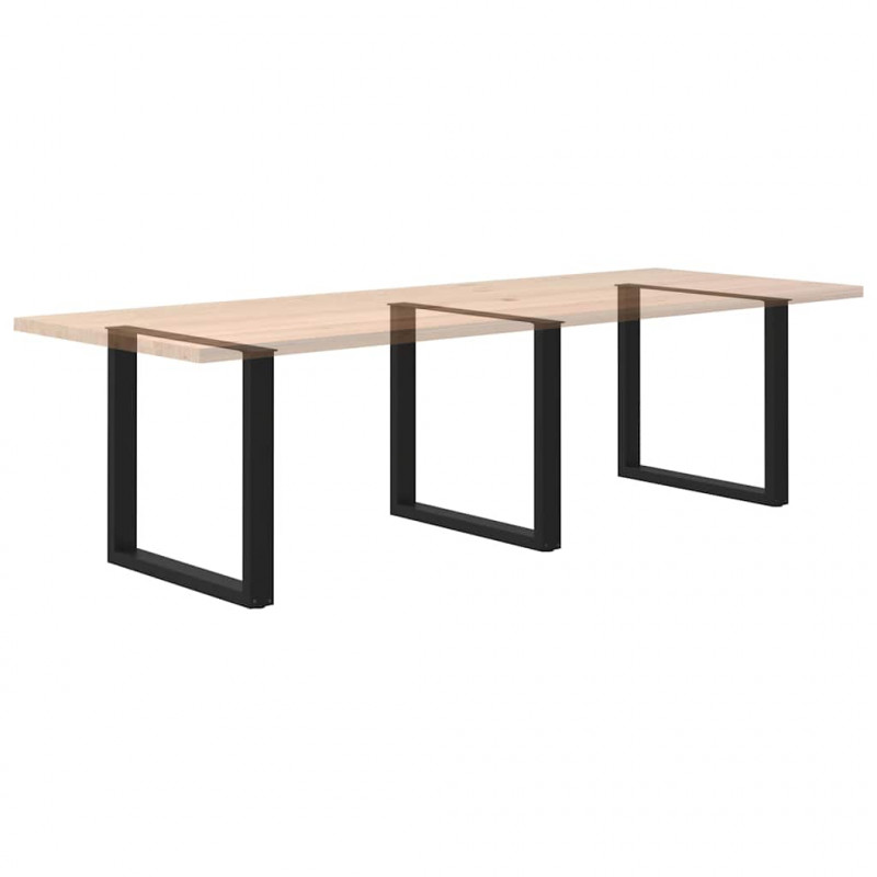 Nogi do stołu jadalnego w kształcie litery U 3 szt. Czarne 90x(72-73) cm Stal