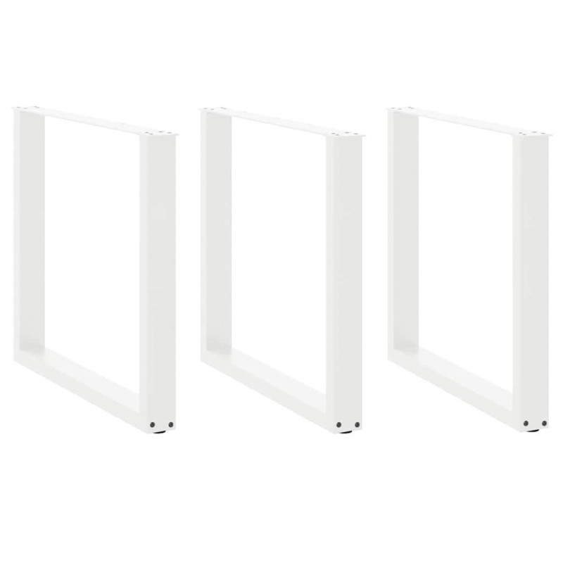 Nogi do stołu jadalnego w kształcie litery U 3 szt. Białe 90x(72-73) cm Stal