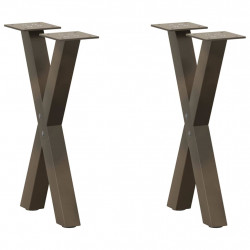 Nogi do stolika kawowego w kształcie litery X 2 szt. Naturalna stal 28x(42-43) cm Stal