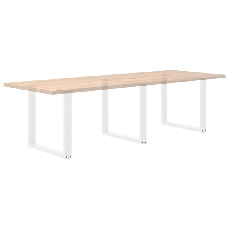 Nogi do stołu jadalnego w kształcie litery U 3 szt. Białe 90x(72-73) cm Stal