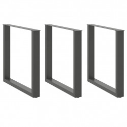 Nogi do stołu jadalnego w kształcie litery U 3 szt. Antracyt 90x(72-73) cm Stal