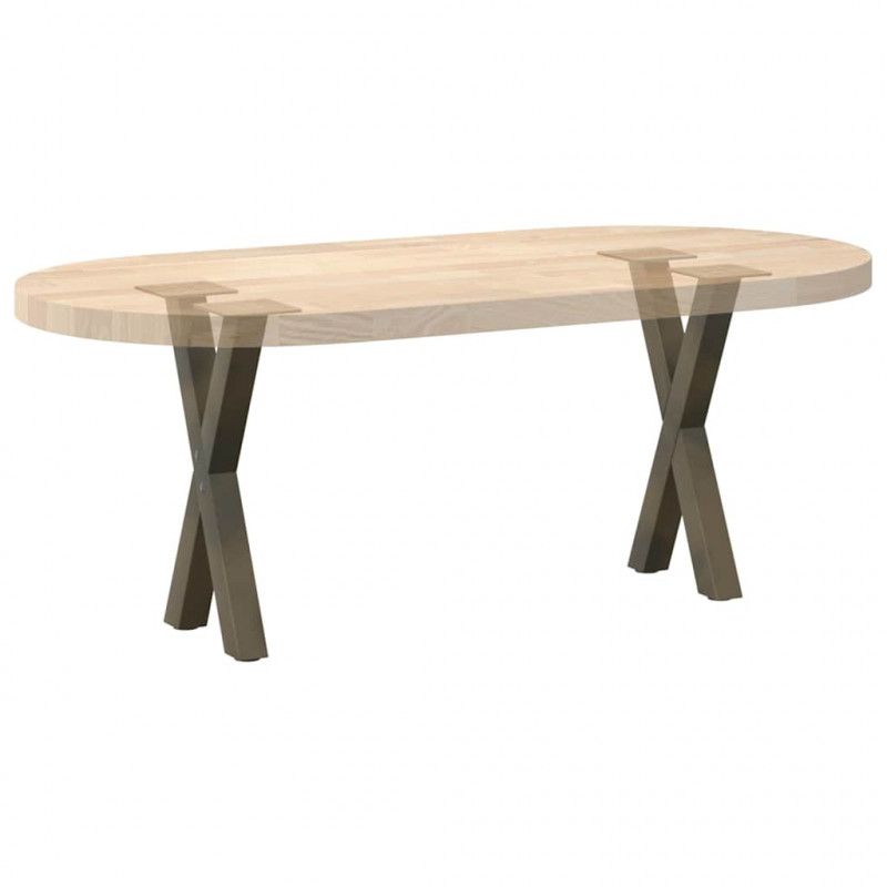 Nogi do stolika kawowego w kształcie litery X 2 szt. Naturalna stal 28x(42-43) cm Stal