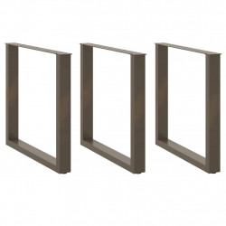Nogi do stołu jadalnego w kształcie litery U 3 szt. Naturalna stal 90x(72-73) cm Stal