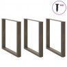 Nogi do stołu jadalnego w kształcie litery U 3 szt. Naturalna stal 90x(72-73) cm Stal