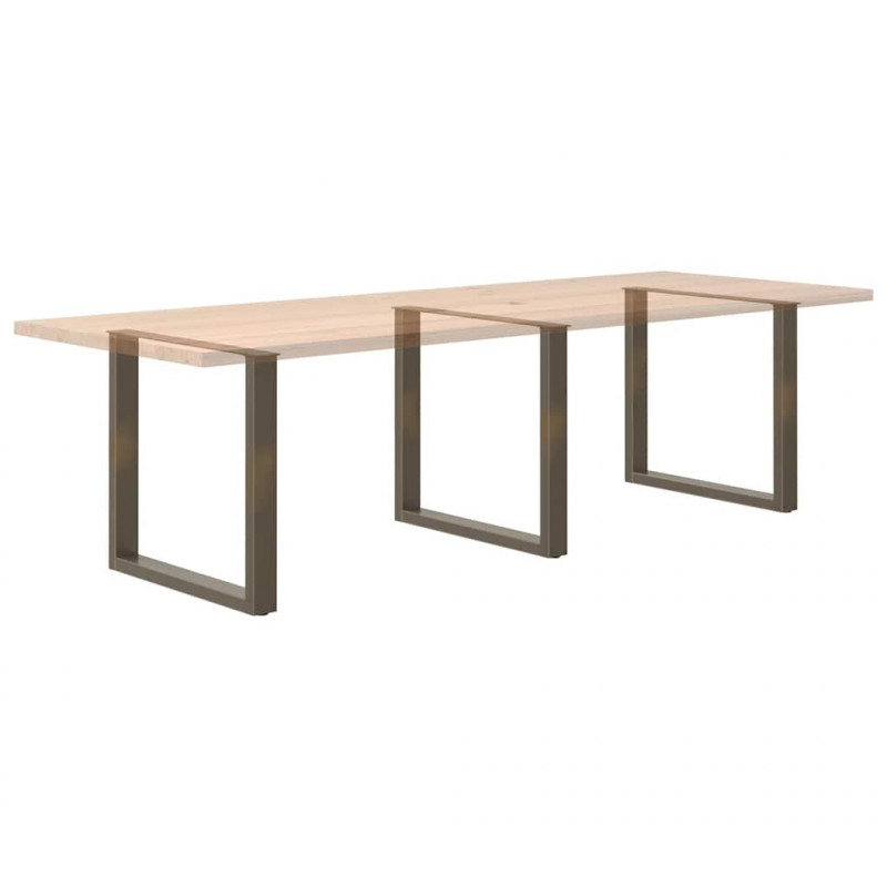 Nogi do stołu jadalnego w kształcie litery U 3 szt. Naturalna stal 90x(72-73) cm Stal