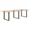 Nogi do stołu jadalnego w kształcie litery U 3 szt. Naturalna stal 90x(72-73) cm Stal