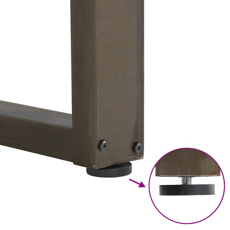 Nogi do stołu jadalnego w kształcie litery U 3 szt. Naturalna stal 90x(72-73) cm Stal